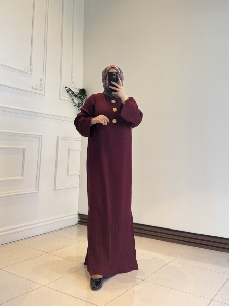 Aria Relax Triko Elbise Bordo