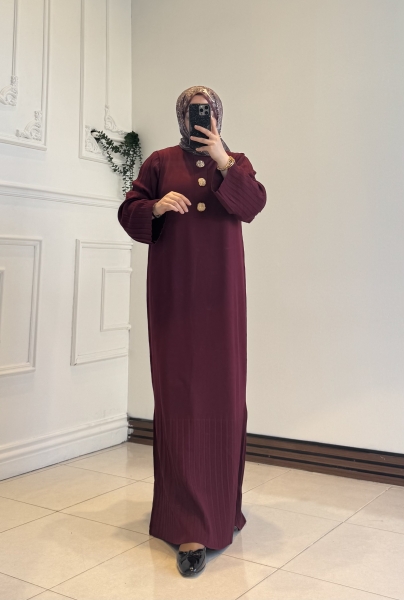 Aria Relax Triko Elbise Bordo