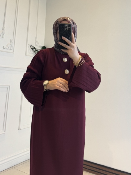 Aria Relax Triko Elbise Bordo