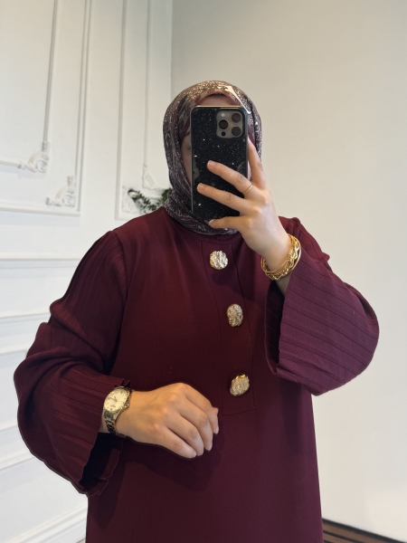 Aria Relax Triko Elbise Bordo