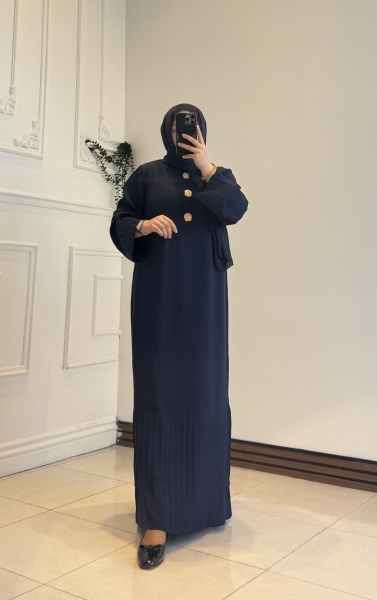 Aria Relax Triko Elbise Lacivert