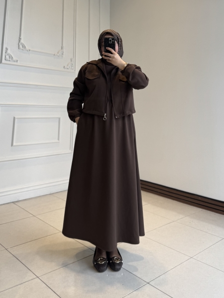 Nora Ceketli Takım Kahverengi