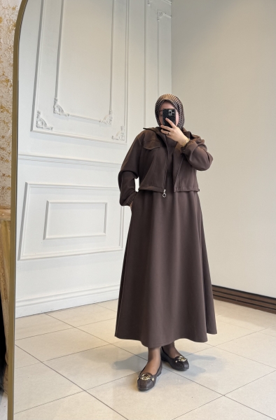 Nora Ceketli Takım Kahverengi