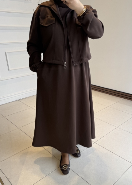 Nora Ceketli Takım Kahverengi