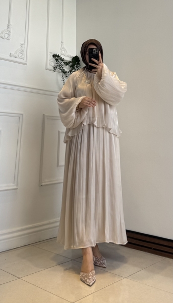 Levera Etekli Takım Bej