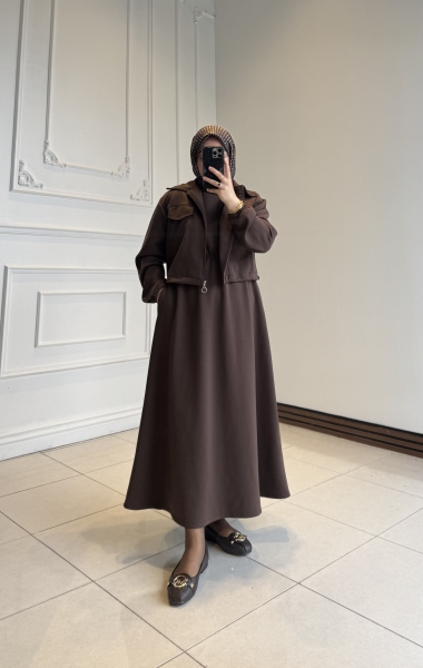 Nora Ceketli Takım Kahverengi