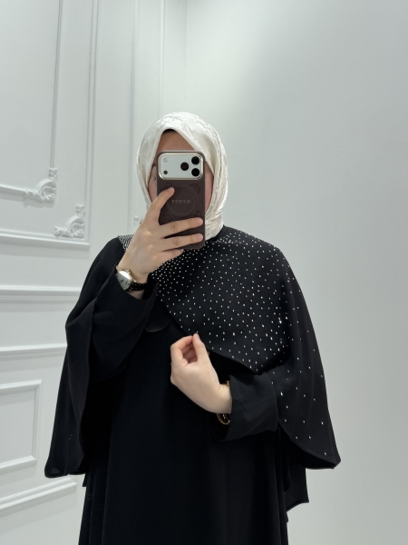 Seyra Taşlı Elbise Siyah